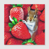 Carte Magnétique Écureuil dans le ciel des fraises (Devant)