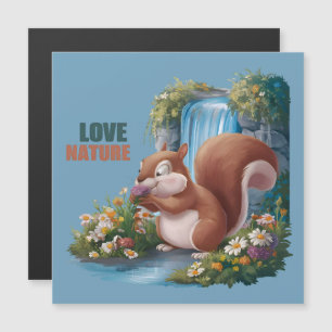Carte magnétique écureuil drôle Amour de la nature