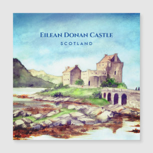 Carte Magnétique Eilean Donan Castle Ecosse aquarelle peinture