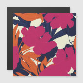 Carte Magnétique Élégance florale : motif abstrait (Devant / Derrière)