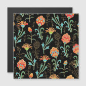 Carte Magnétique Élégance florale orientale transparente (Devant / Derrière)