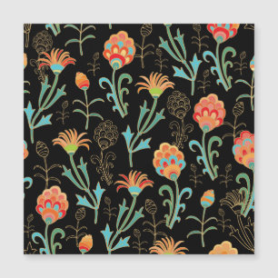 Carte Magnétique Élégance florale orientale transparente