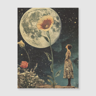 Carte Magnétique Élégance Lune - Femme avec Lune