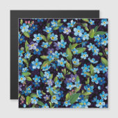 Carte Magnétique Elégance Oublier-Me-Pas Motif Floral (Devant / Derrière)