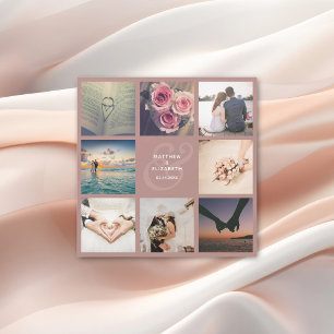 Carte Magnétique Elégant Ampersand Photo Collage Mariage Merci