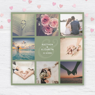 Carte Magnétique Elégant Ampersand Photo Collage Mariage Merci