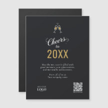 Élégant Black & Gold Modern Business Logo Code QR