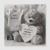 Carte Magnétique Elegant Black & White Pregnancy Announcement Card (Devant)