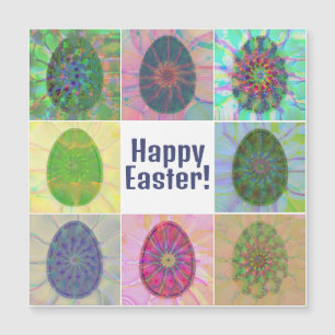 Carte Magnétique Élégant collage d'oeufs colorés Abstraits