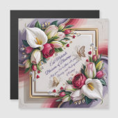 Carte Magnétique Elegant Eid Al Adha Greeting Card with White Calla (Devant / Derrière)