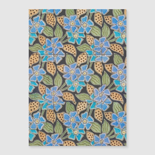 Carte Magnétique Élégant Fleur Bleu Périwinkle Floral Classic (Devant)