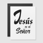 Carte Magnétique Elegant "Jesus es el Señor" Black & White Magnetic (Devant / Derrière)