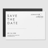 Carte Magnétique Elégant Minimal Blanc Moderne Mariage Enregistrer  (Devant / Derrière)