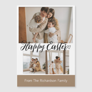 Carte Magnétique élégant moderne Pâques, famille trois photo collag