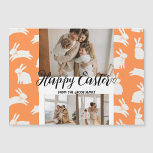 Carte Magnétique élégant moderne Pâques, famille trois photo collag