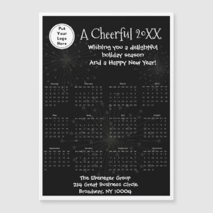 Carte Magnétique Élégant noir et blanc Magnétique Calendrier de l'a