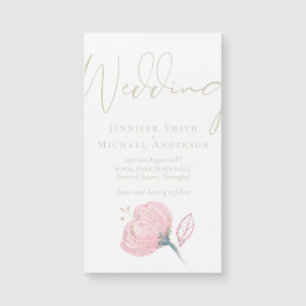Carte Magnétique Élégant Rose or moderne Mariage Étincelle