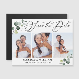 Carte Magnétique Élégante photo de mariage Enregistrer la date Cart