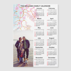 Carte Magnétique Élégantes papillons Sakura Calendrier Photo 2027