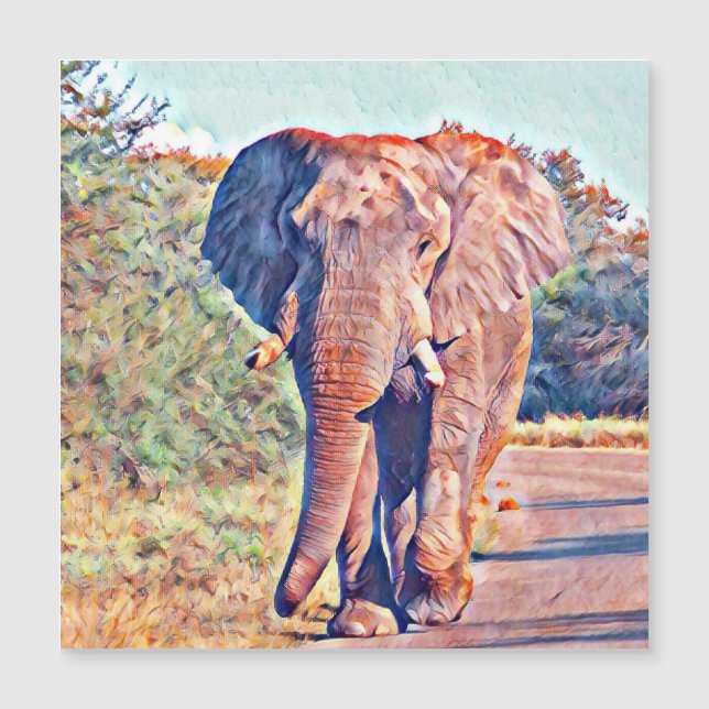 Carte Magnétique éléphant aquarell (Devant)