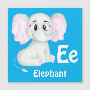 Carte Magnétique Elephant personnalise ABC : Lettre E - Ajouter vot