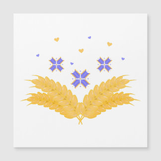 Carte Magnétique Empreinte ukrainienne - broderie et grain