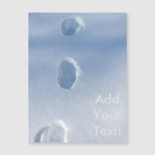 Carte Magnétique Empreintes de pas d'hiver dans la neige