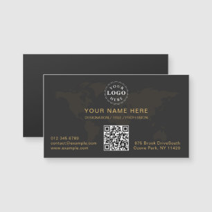 Carte magnétique en or noir lisse Personnalisée po