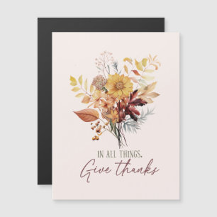 Carte Magnétique En Tout, Donnez Merci - Bouquet Floral Automne