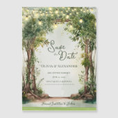 Carte Magnétique Enchanted Garden String Lights Save the Date (Devant)