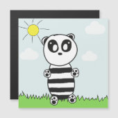Carte Magnétique Enfants Panda  (Devant / Derrière)