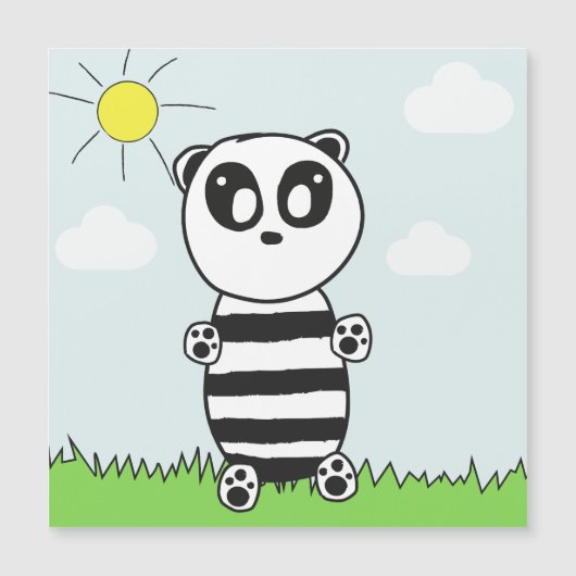 Carte Magnétique Enfants Panda  (Devant)