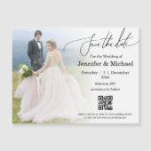 Carte Magnétique enregistrer la date code qr simple mariage photo a (Devant)