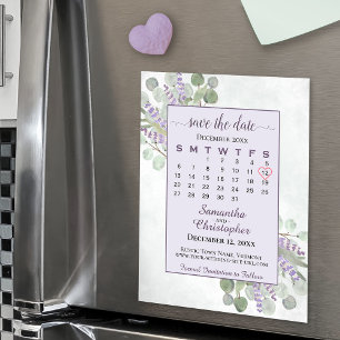 Carte Magnétique Enregistrer la date Eucalyptus Lavender Calendar M