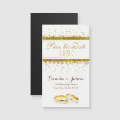 Carte Magnétique Enregistrer la date Gold Parties scintillant annea (Devant / Derrière)