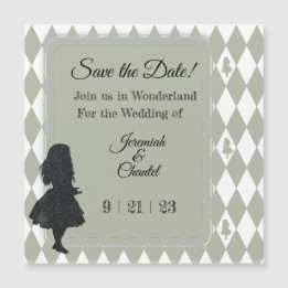 Carte Magnétique Enregistrer la date Vintage Sage Green Alice Wonde