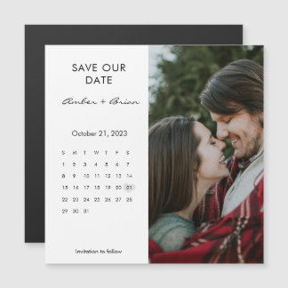 Carte Magnétique Enregistrer l'aimant photo Mariage du calendrier d