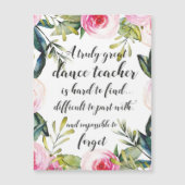 Carte Magnétique Enseignant de danse Merci Wains pour enseignant de (Devant)