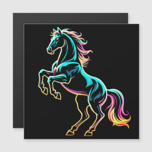 Carte Magnétique Enseigne au néon Cheval Style Rétro Glitch