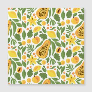Carte Magnétique Ensemble de fruits exotiques : papaye, citron, man