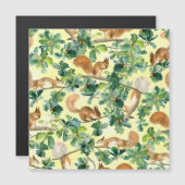 Carte Magnétique Equipe aquarelle, chêne motif sans soudure. (Devant / Derrière)