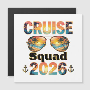 Carte Magnétique Équipe de croisière 2026 - Coucher de soleil rétro