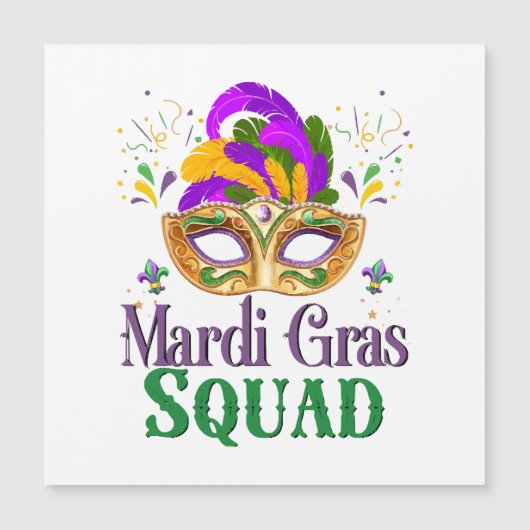Carte Magnétique Équipe Mardi Gras (Devant)