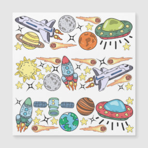 Carte Magnétique Espace extra-atmosphérique : Doodles Vintages tiré