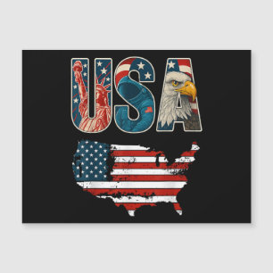 Carte Magnétique Etats-Unis Patriotique 4 juillet Amérique Drapeau