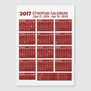 Carte Magnétique Ethiopian Calendar Converter ፍ ሪ ጅ ላ ይ የ ሚ  de 