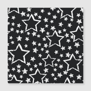 Carte Magnétique Étoiles noires et blanches : grunge urbain.