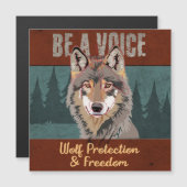 Carte Magnétique Être une Voix - Protection et Liberté des Loups (Devant / Derrière)