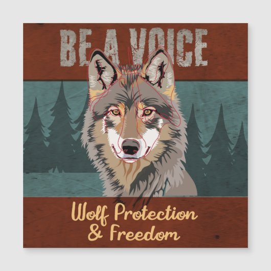 Carte Magnétique Être une Voix - Protection et Liberté des Loups (Devant)