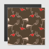 Carte Magnétique Face de femme à une ligne : motif abstrait. (Devant / Derrière)